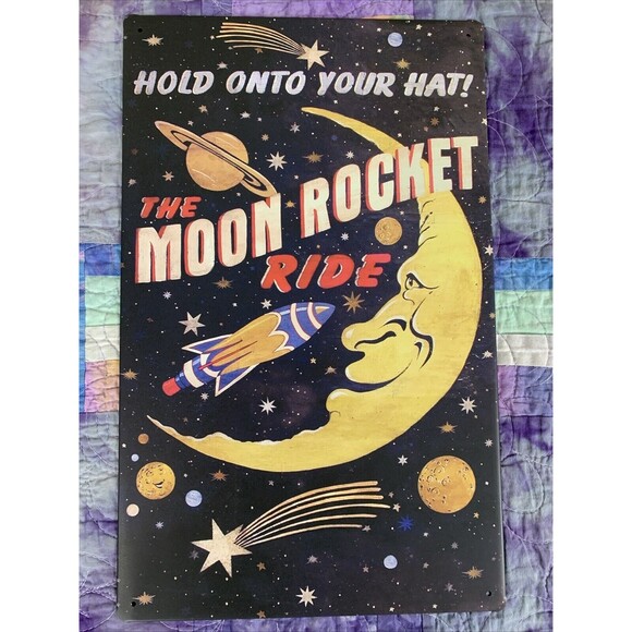 Ohio Wholesale Other - THE MOON ROCKET RIDE Retro Metal Sign 10" x 16"